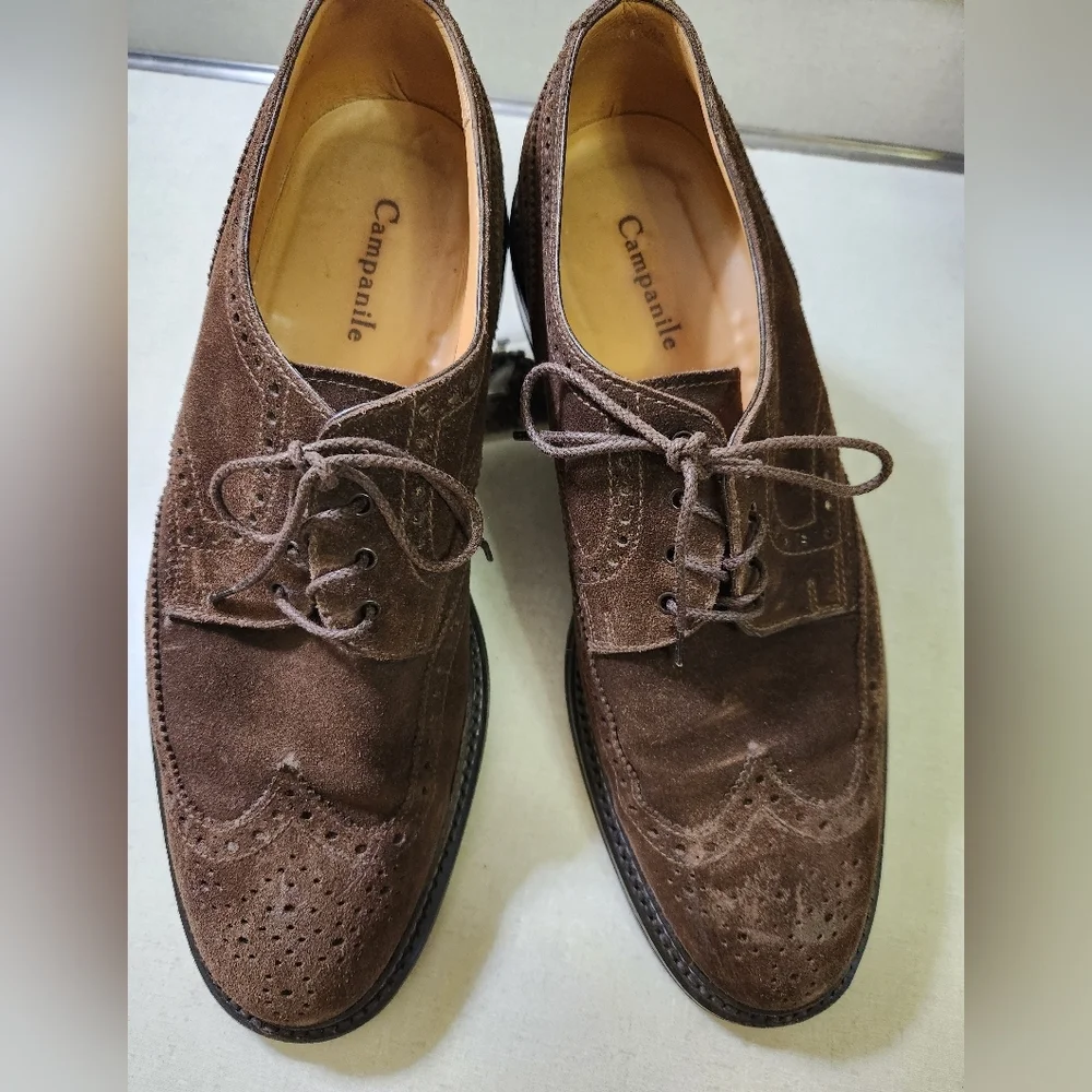 Campanile Brown Suede Men's Lace Up Oxfords, Size 10